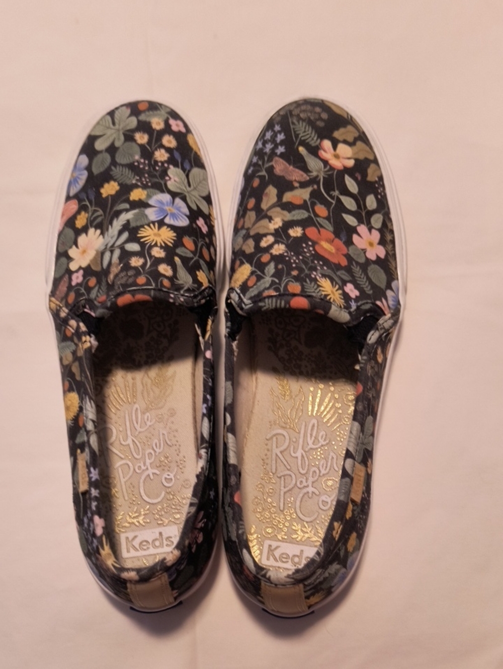 Keds Kids Black Floral Slip-On Sneakers